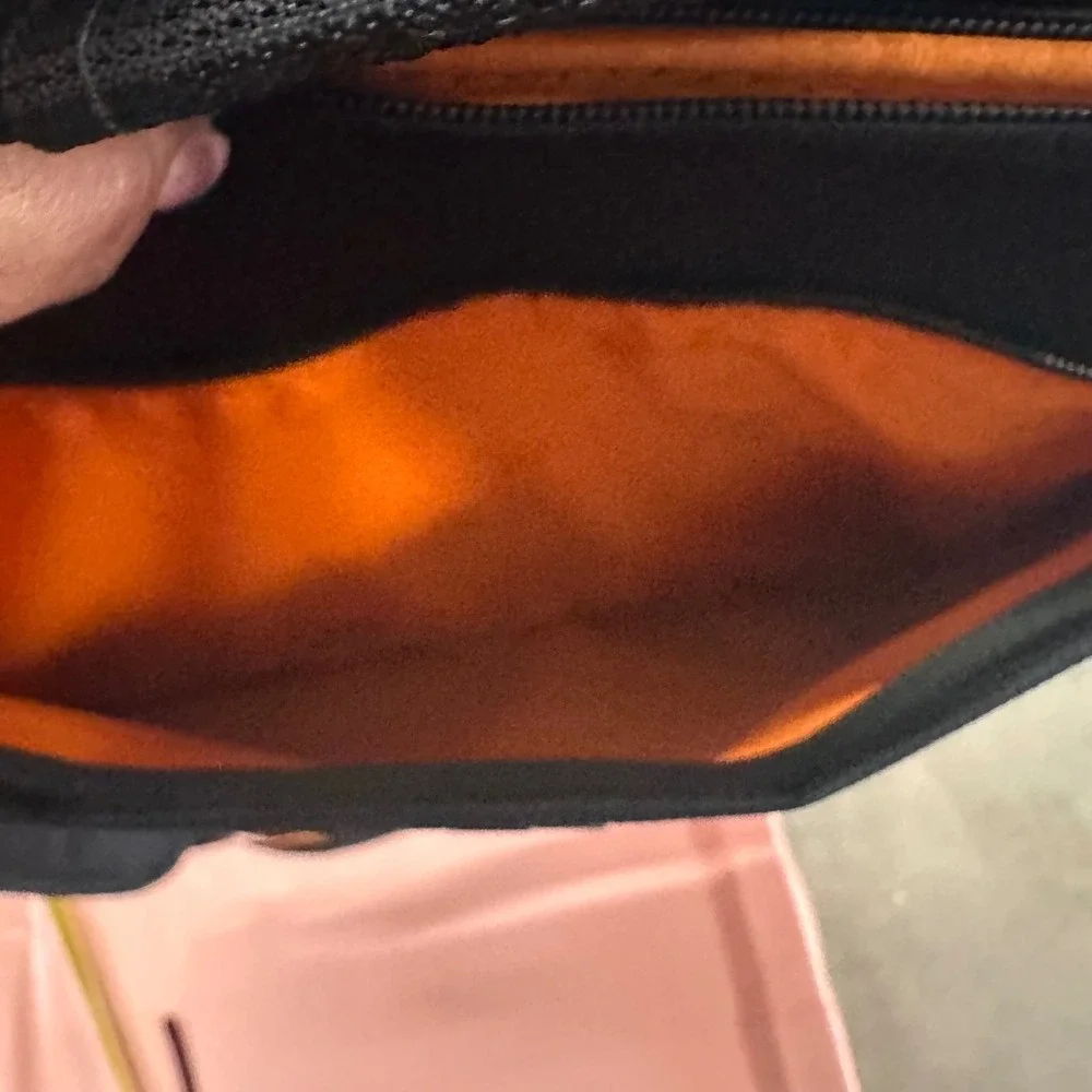 Solo Black Laptop‎ Briefcase Messenger Bag Orange Interior Padded Laptop Sleeve